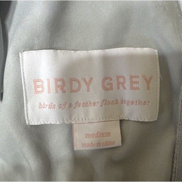 Chic Birdy Grey Chiffon Maxi Dress Size M Bridesmaid Pockets Ruffle Sleeve BOHO - Picture 4 of 6